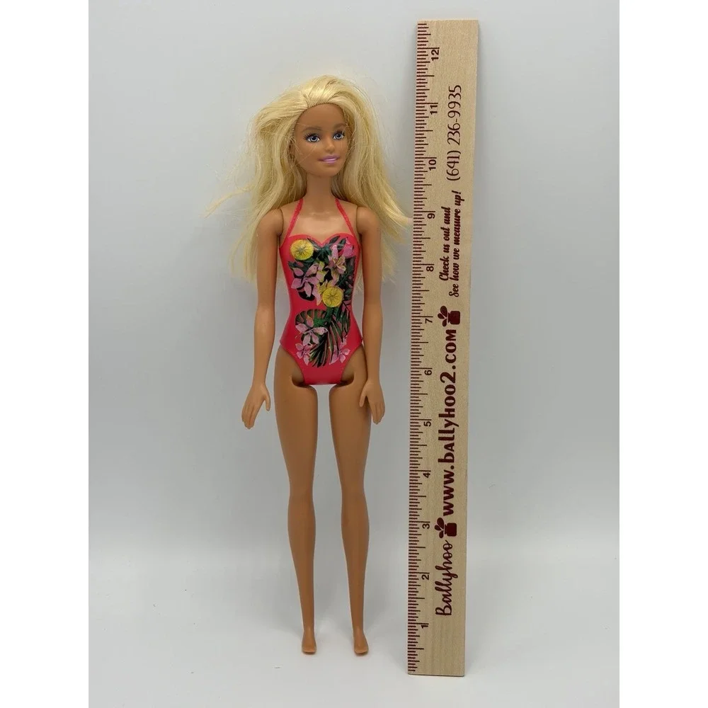 Mattel Barbie Doll Poolside Beach Barbie Pink Swimsuit Blonde Hair‎